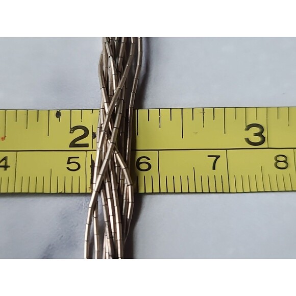 925 Sterling Silver Liquid Multistrand Chain Necklace Vintage - Picture 8 of 10